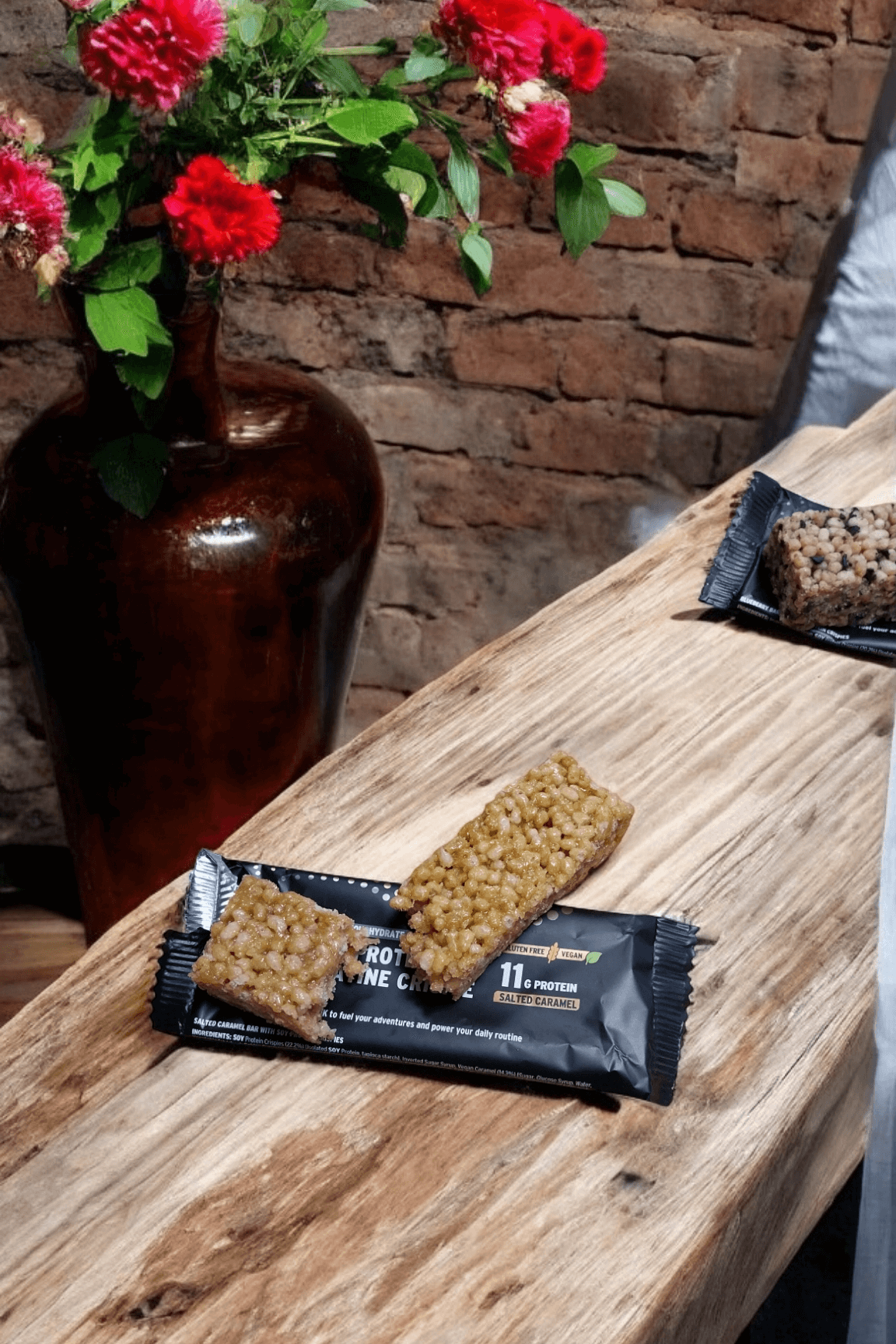 salted caramel creatine crispy bar